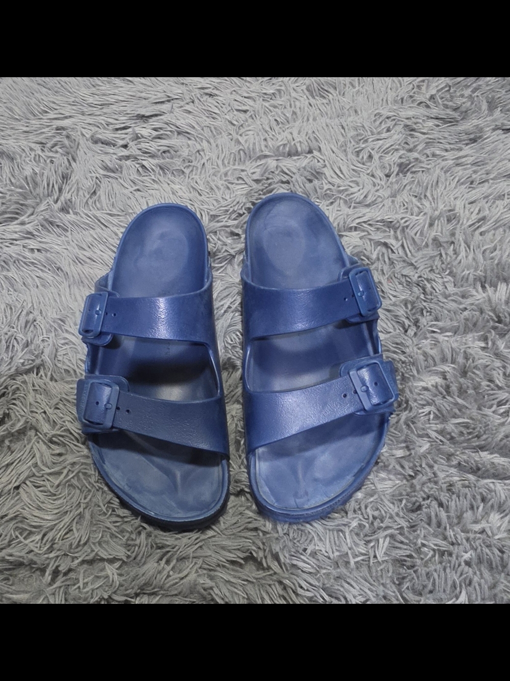 Birkenstock Blue Double Buckle Slide Sandals